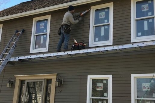 Exterior work during a whole-home remodel